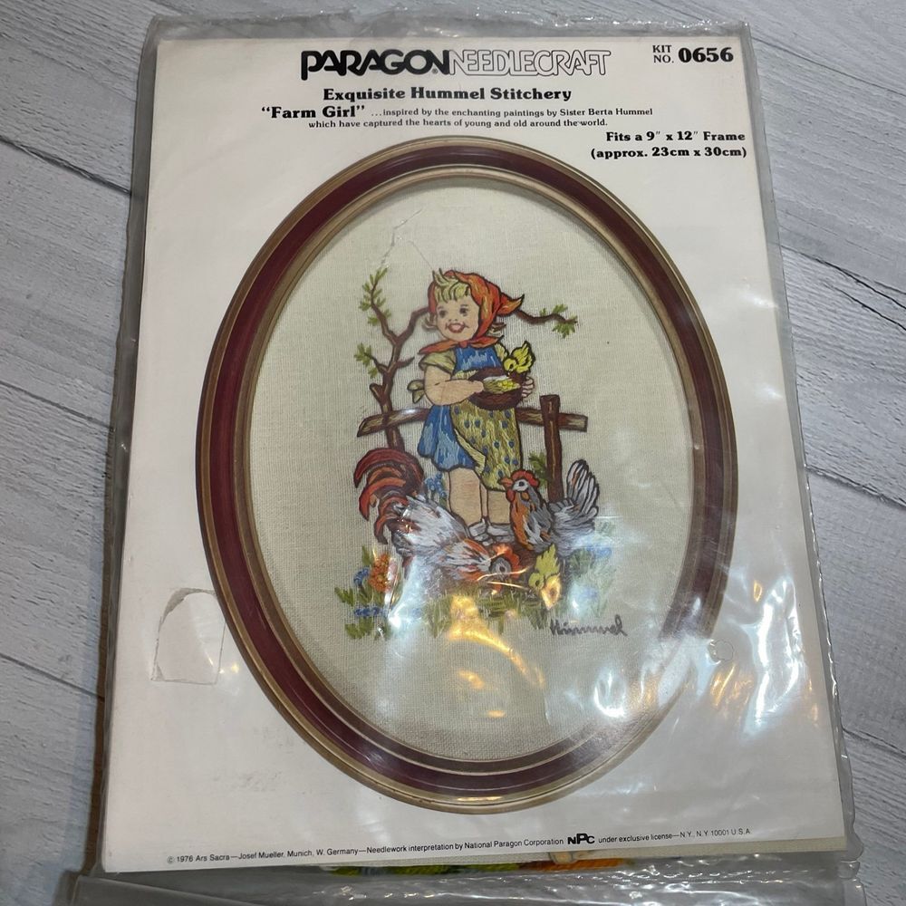 Paragon needlecraft vintage farm girl needlecraft #0656‎